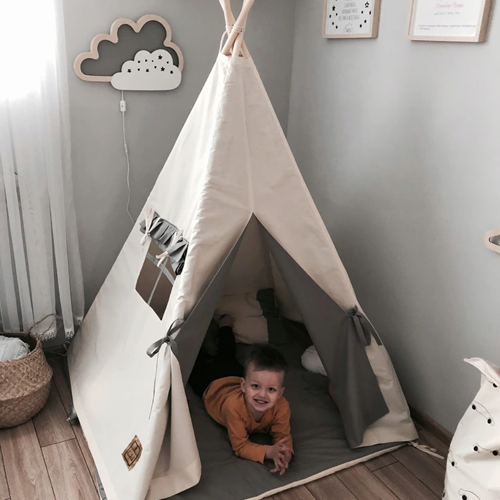 namiot tipi dla dziecka naturalna szarość